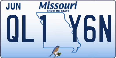 MO license plate QL1Y6N