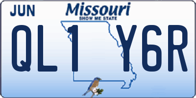 MO license plate QL1Y6R
