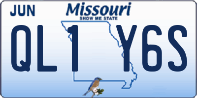 MO license plate QL1Y6S