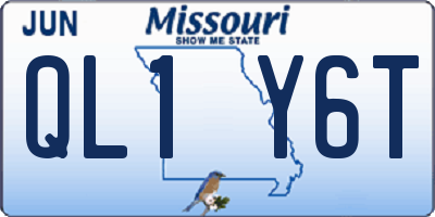 MO license plate QL1Y6T