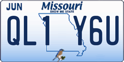 MO license plate QL1Y6U