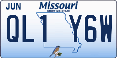 MO license plate QL1Y6W