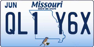 MO license plate QL1Y6X