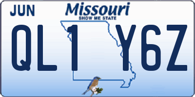 MO license plate QL1Y6Z