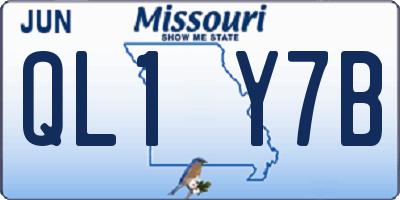 MO license plate QL1Y7B