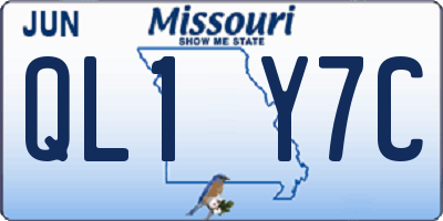 MO license plate QL1Y7C