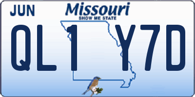 MO license plate QL1Y7D