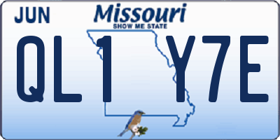 MO license plate QL1Y7E