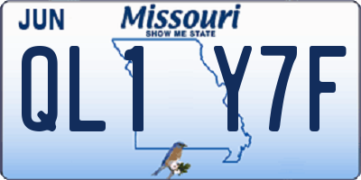 MO license plate QL1Y7F