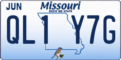MO license plate QL1Y7G