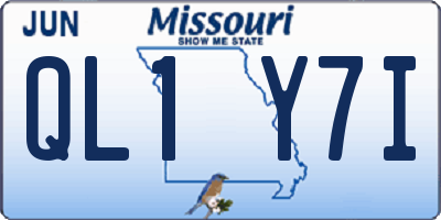 MO license plate QL1Y7I