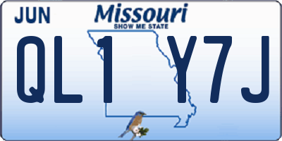MO license plate QL1Y7J