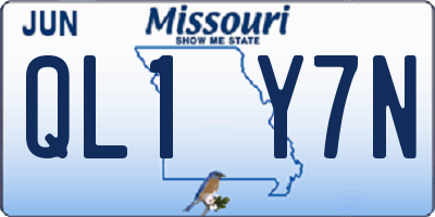 MO license plate QL1Y7N
