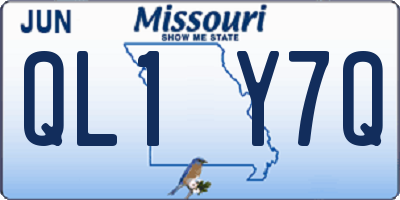 MO license plate QL1Y7Q