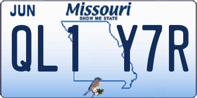 MO license plate QL1Y7R