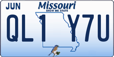 MO license plate QL1Y7U