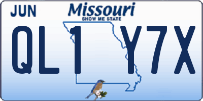 MO license plate QL1Y7X
