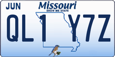 MO license plate QL1Y7Z