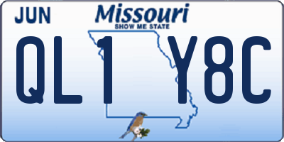 MO license plate QL1Y8C