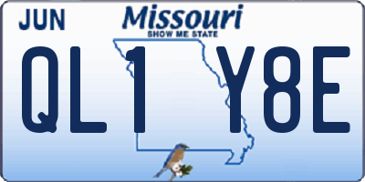 MO license plate QL1Y8E