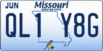 MO license plate QL1Y8G