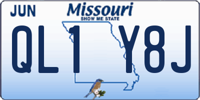MO license plate QL1Y8J