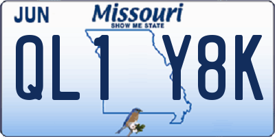 MO license plate QL1Y8K