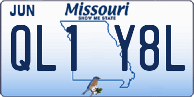 MO license plate QL1Y8L