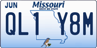 MO license plate QL1Y8M