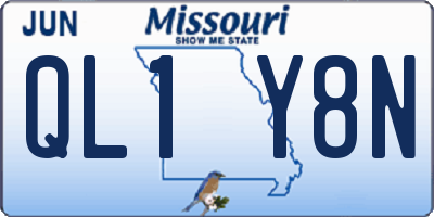 MO license plate QL1Y8N