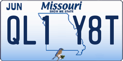 MO license plate QL1Y8T
