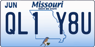 MO license plate QL1Y8U