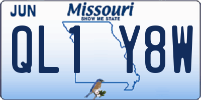 MO license plate QL1Y8W