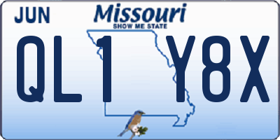 MO license plate QL1Y8X