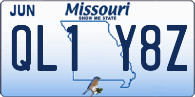 MO license plate QL1Y8Z