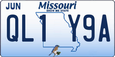 MO license plate QL1Y9A