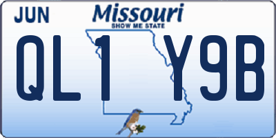 MO license plate QL1Y9B