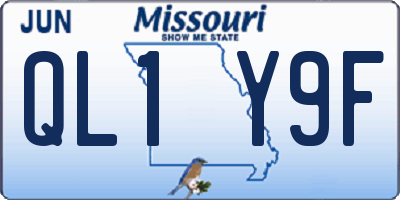 MO license plate QL1Y9F