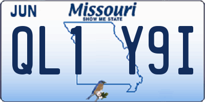 MO license plate QL1Y9I