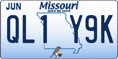 MO license plate QL1Y9K