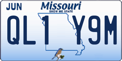 MO license plate QL1Y9M