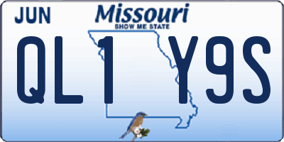 MO license plate QL1Y9S