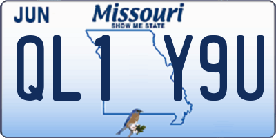 MO license plate QL1Y9U