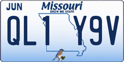 MO license plate QL1Y9V