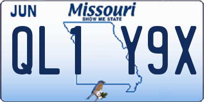 MO license plate QL1Y9X