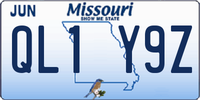 MO license plate QL1Y9Z