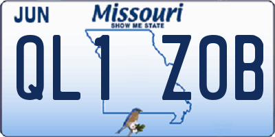 MO license plate QL1Z0B