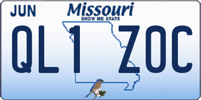 MO license plate QL1Z0C