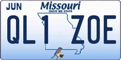 MO license plate QL1Z0E