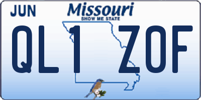 MO license plate QL1Z0F